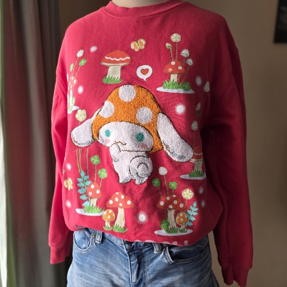 Sanrio Tops - Adorable Sanrio Cinnamoroll Mushroom Graphic Crewneck Sweatshirt - Small